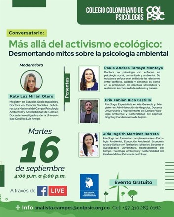 Conversatorio más allá del activismo ecológico: desmontando mitos sobre la psicología ambiental
