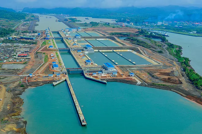 Vista aérea del Canal de Panamá