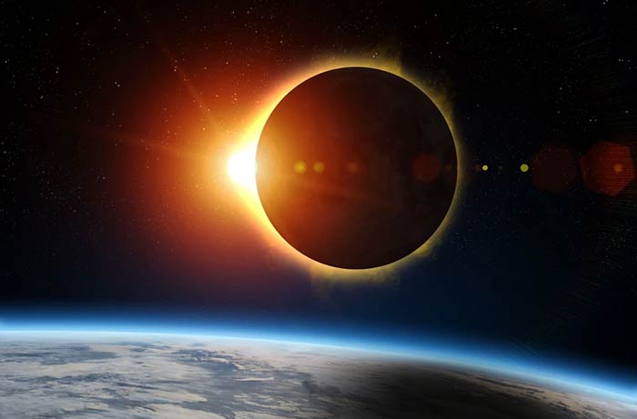 Concepto de eclipse solar total
