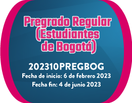 Pregrado regular estudiantes de Bogotá 202310PREBOG