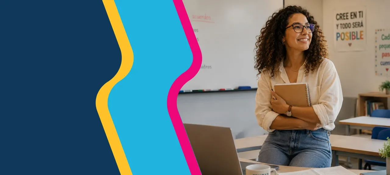 ​Profesional mujer participando en una clase de la Maestría en Contratación Estatal del Politécnico Grancolombiano.​ 