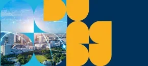 Concepto de comunicación de redes en la ciudad