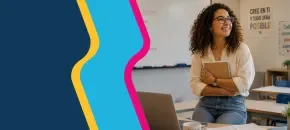 ​Profesional mujer participando en una clase de la Maestría en Contratación Estatal del Politécnico Grancolombiano.​ 