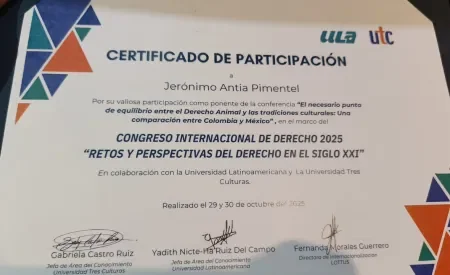 Diploma ponencia sobre derecho animal